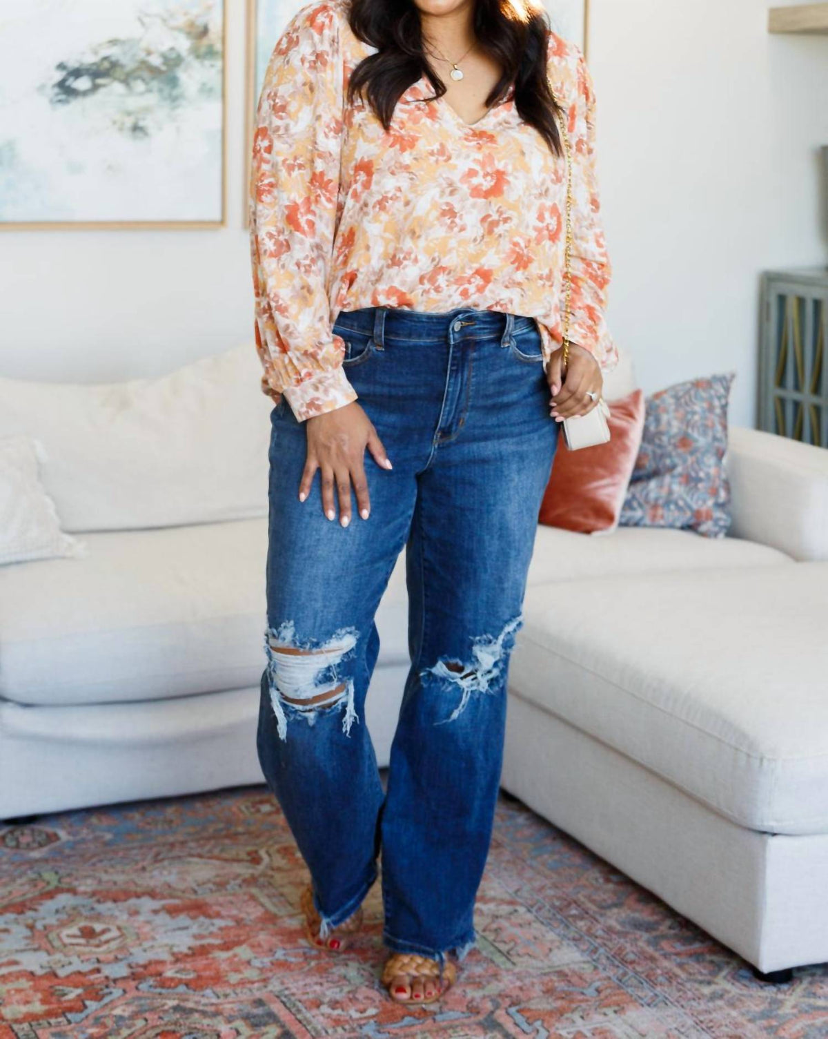 Marigold Dreams Floral Blouse