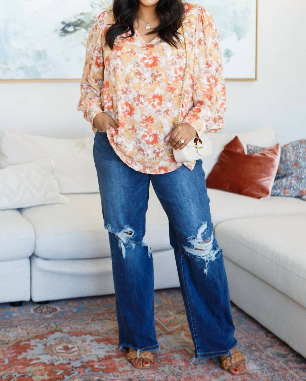 Marigold Dreams Floral Blouse