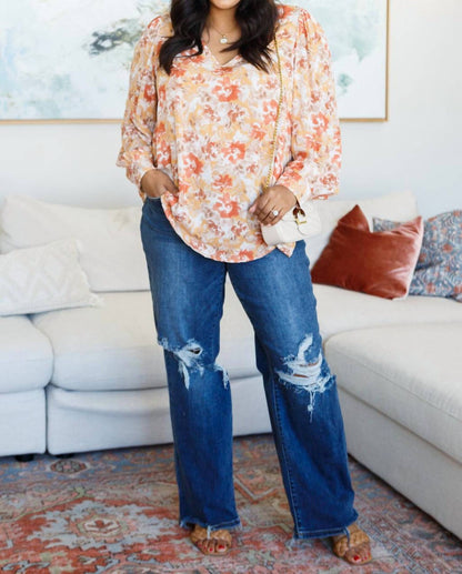 Marigold Dreams Floral Blouse