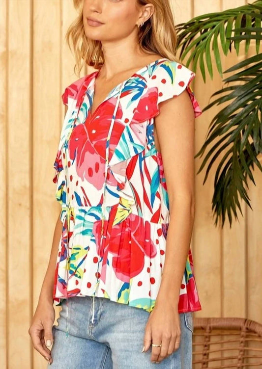Tropical Breeze Peplum Top
