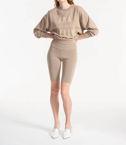 ENA PELLY Women's Daybreak Bike Short in Taupe