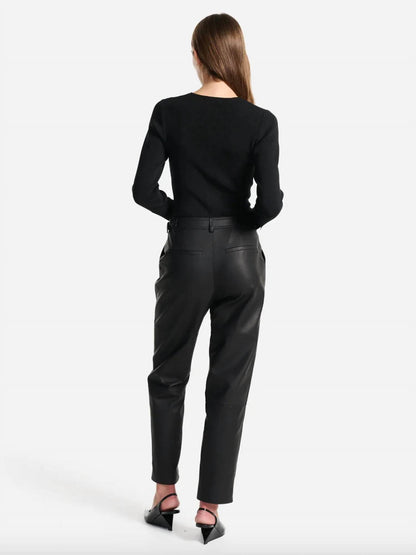 Hazel Buckled Leather Pant