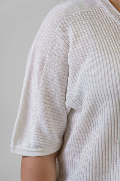 Linen Short Sleeve Top - Plus