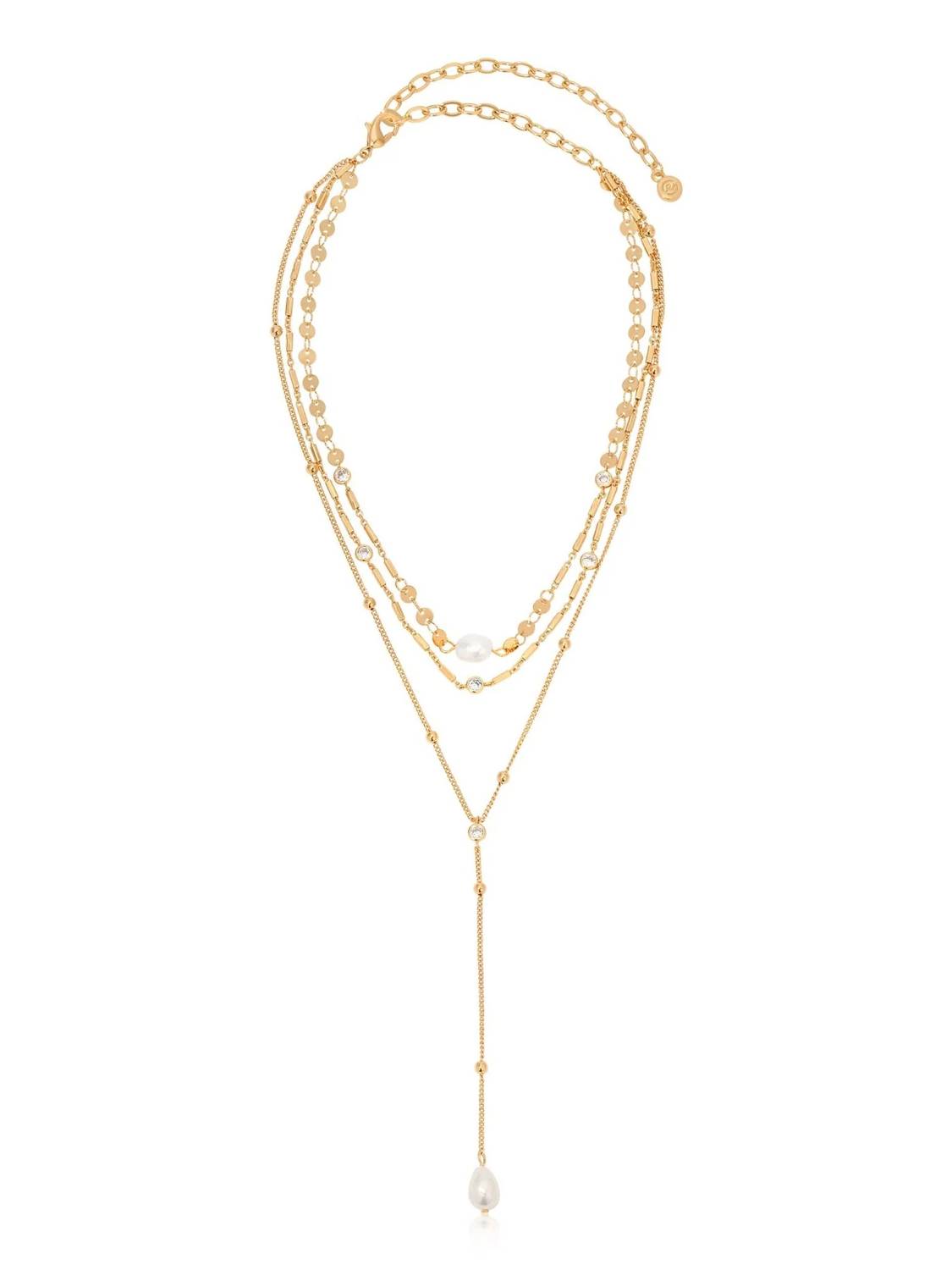 Forever Falling Pearl Lariat Necklace
