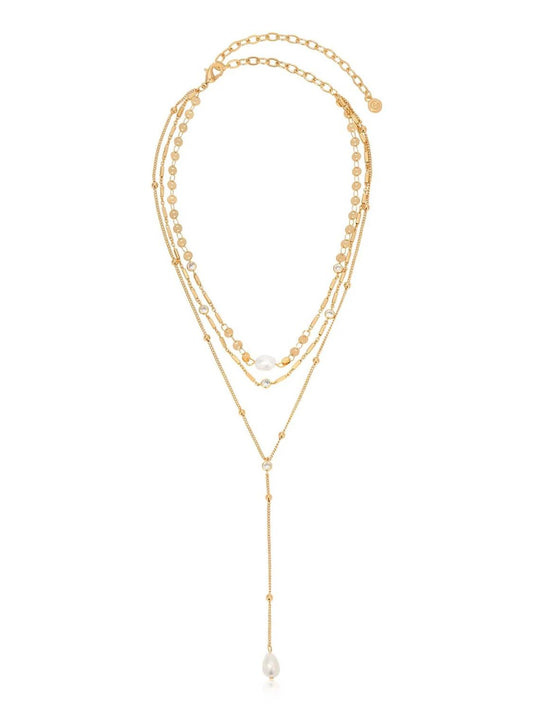 Forever Falling Pearl Lariat Necklace