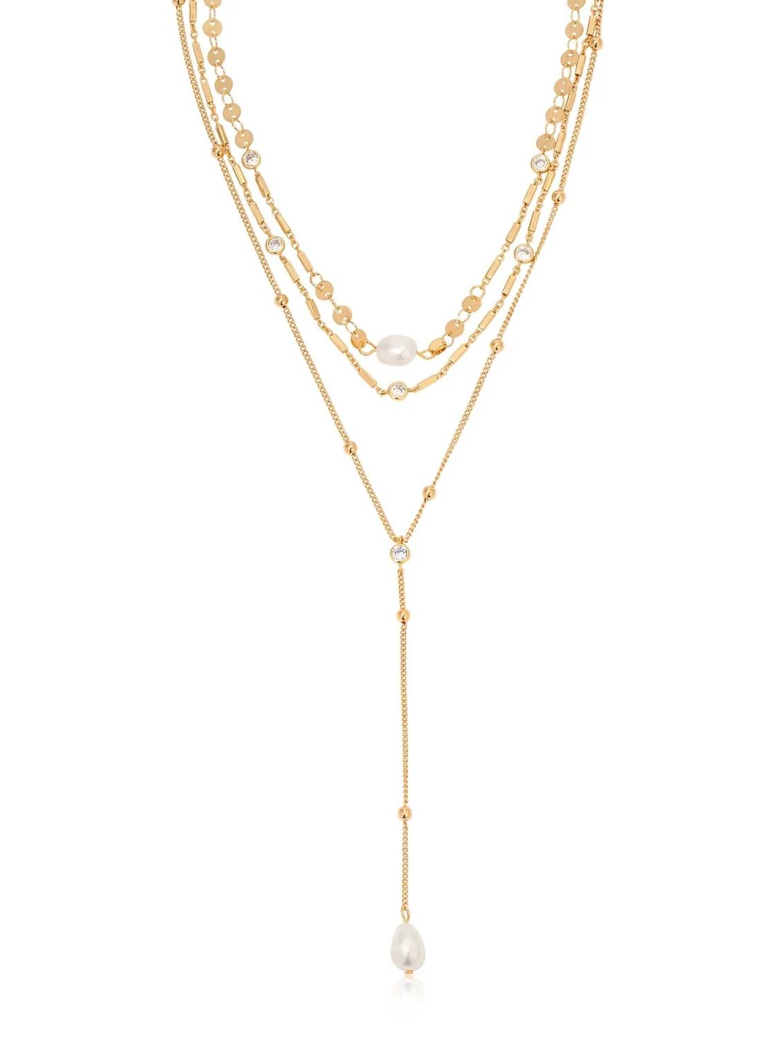 Forever Falling Pearl Lariat Necklace