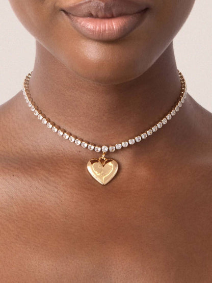 Women's Luminous Love Tennis Necklace