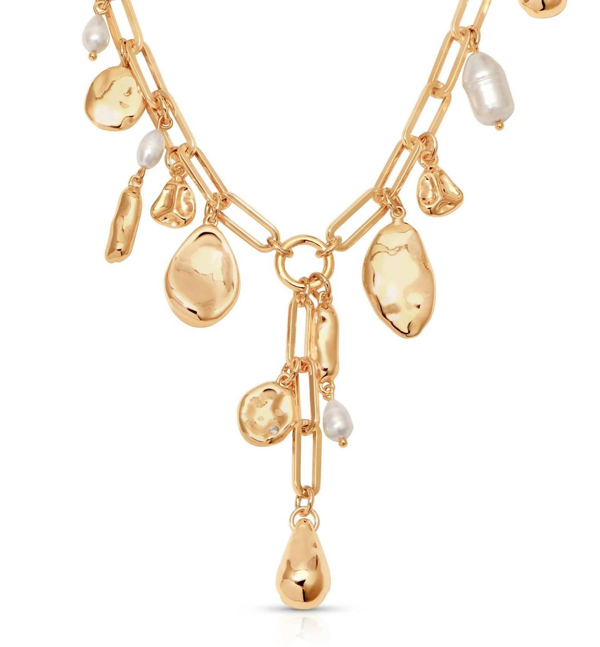 Women's Melting Metal Charm Lariat Necklace