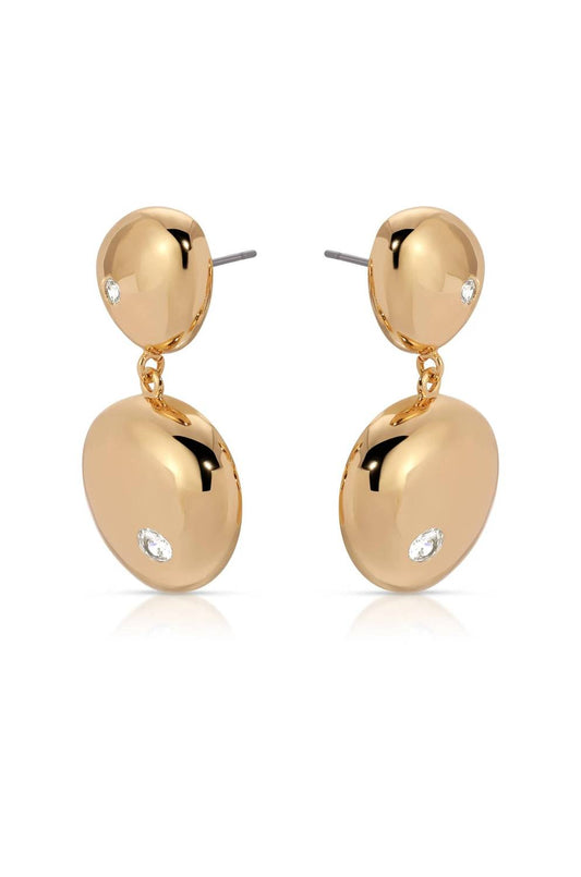 Women's Polished Double Pebble Drop Earrings