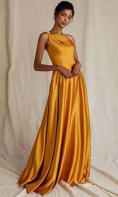 Asymmetric Evening Maxi Dress