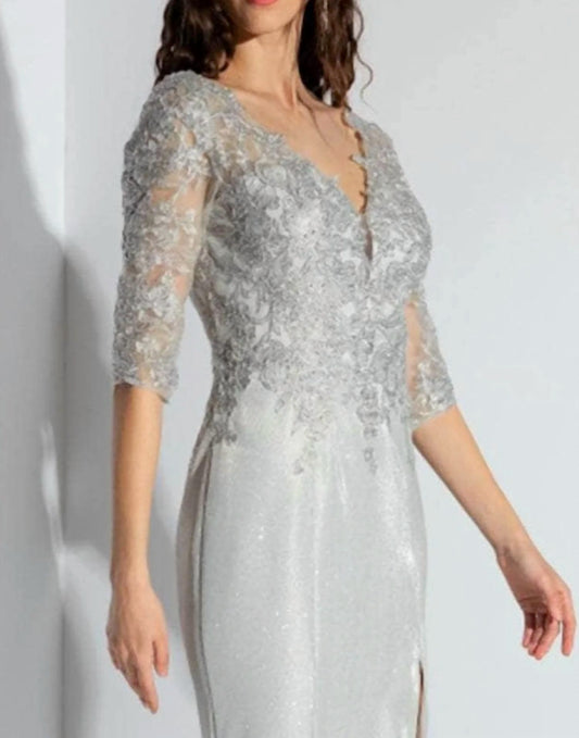Embroidered Sleeve Gown