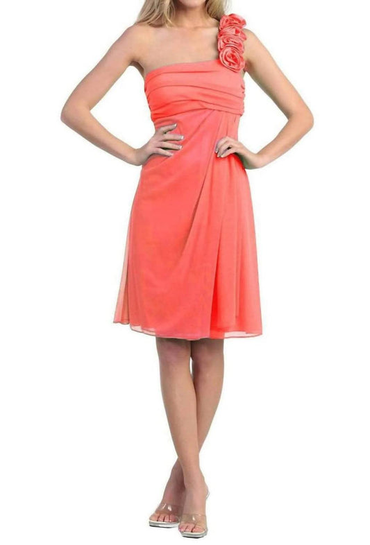 Floral One Shoulder Cocktail Mini Dress