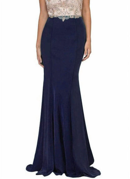 Jeweled Illusion Mermaid Maxi Dress