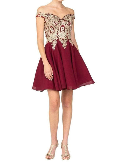Off Shoulder A-line Cocktail Mini Dress