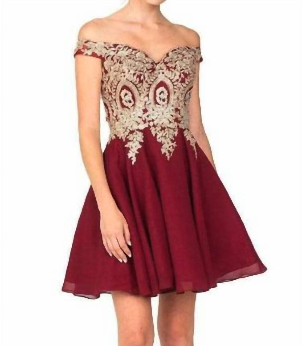 Off Shoulder A-line Cocktail Mini Dress