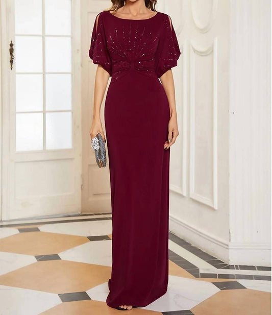 Silver Sequins Fishtail Evening Dress