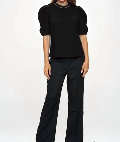 Nicole Embellished Neck Top