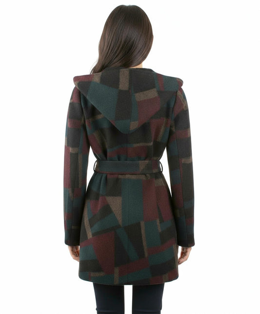 Wool Hooded Wrap Coat