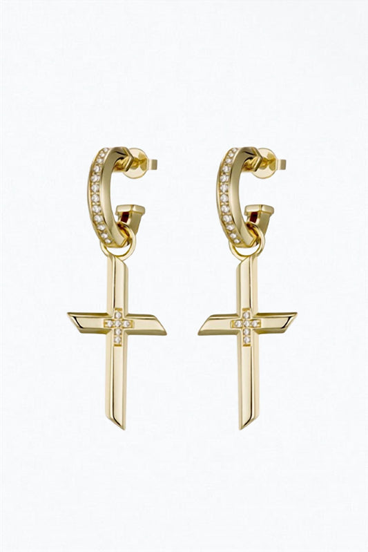 FREEDOM CROSS CHARM EARRINGS