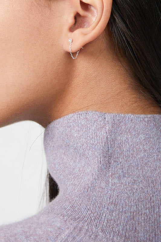 PLANT GEMSTONE CHAIN STUD