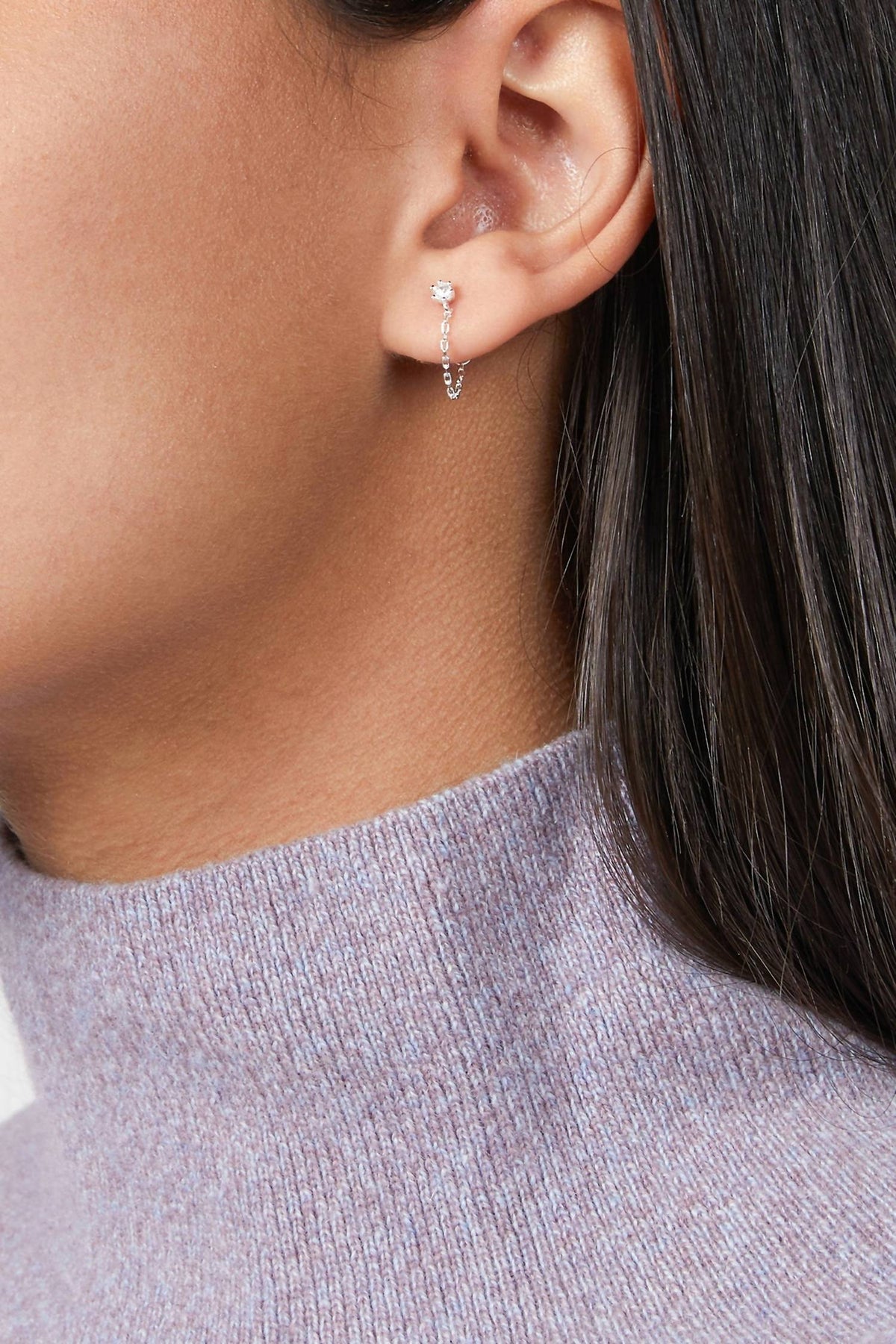 PLANT GEMSTONE CHAIN STUD