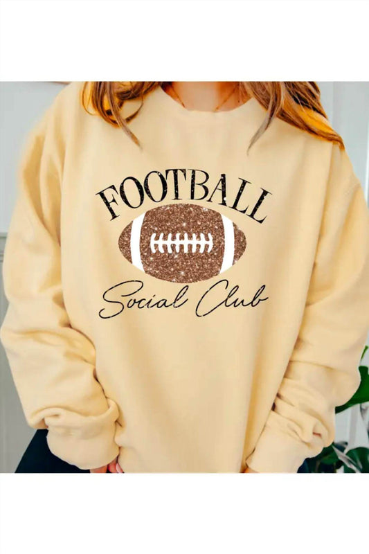 Gia Gifts Boutique - Sparkly Football Social Club Sweater - Rack Hunt -