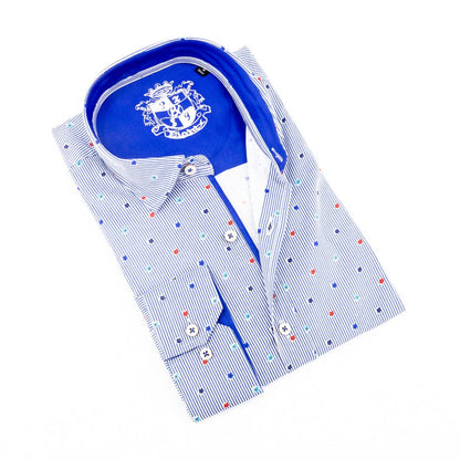 Men's Stripes Print Button Down Shirt
