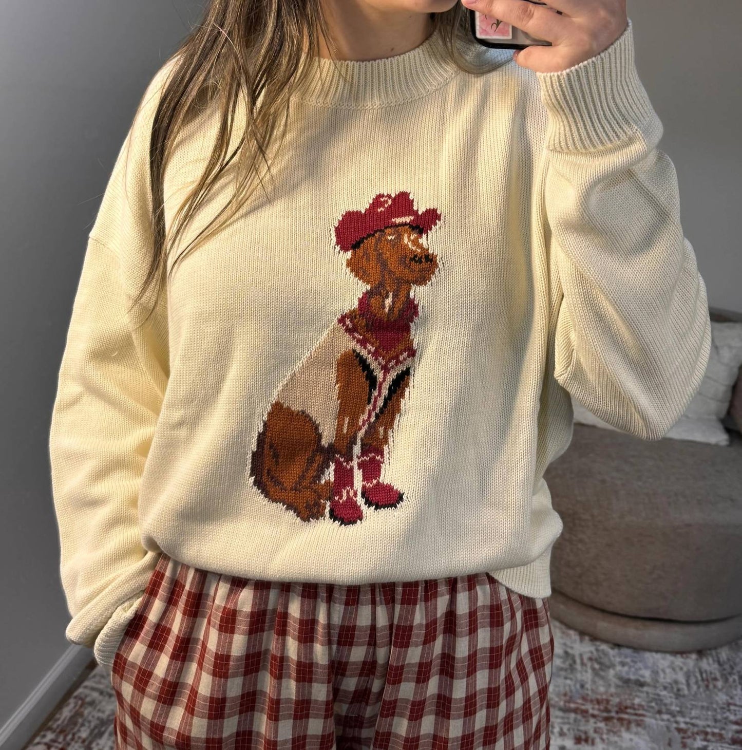 Howdy Dog Graphic Sweater