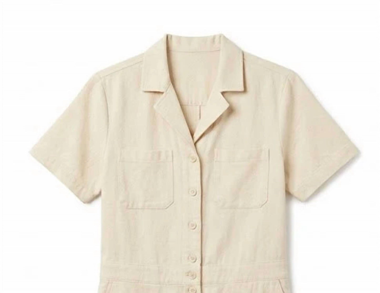 Women's Hemplify Button Front Collared Utility Romper