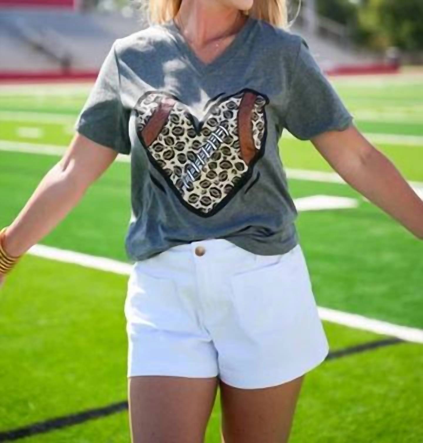 Football Cheetah Heart Tee