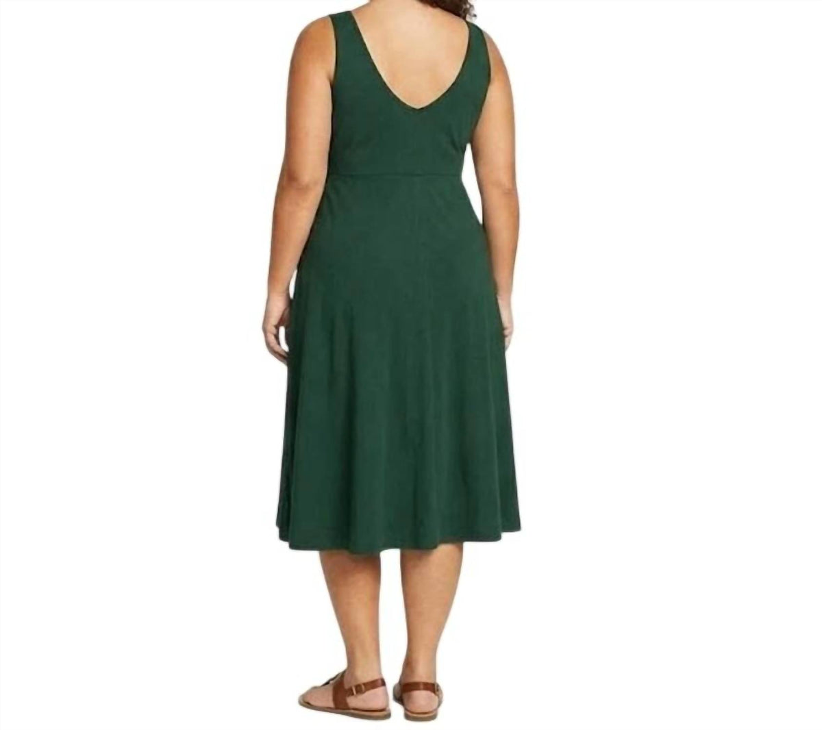 V-neck Sleeveless Tank Midi Dress