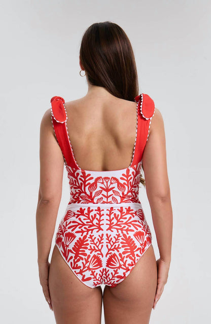 Coral Reversible One-piece Swimsuit