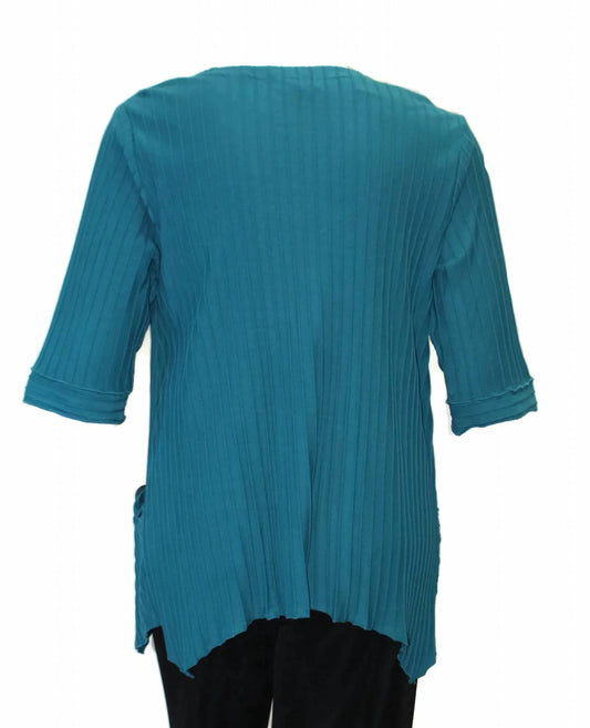 Women's Asymmetrical Textured Rib Knit Top