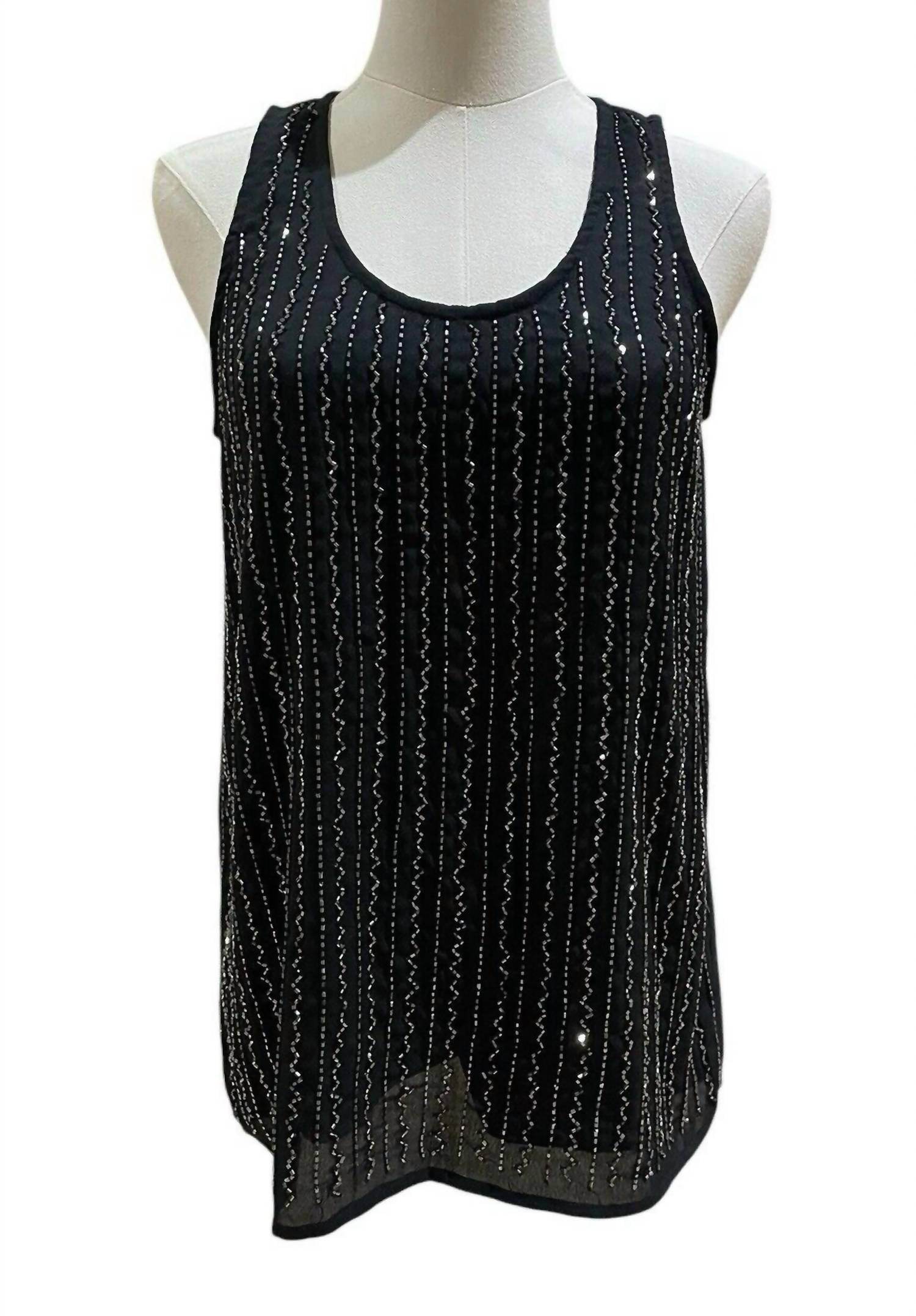 Olive + Oak - Women's Beaded Sleeveless Tank Top - Rack Hunt -