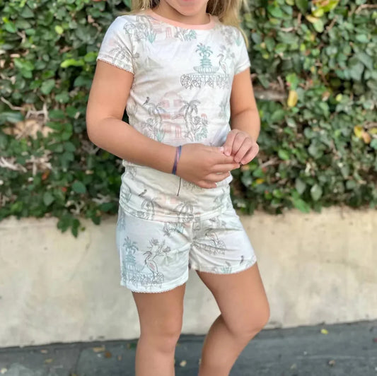 Imbali Charleston - Girls Silhouette Scene Pajama Short Set - Rack Hunt