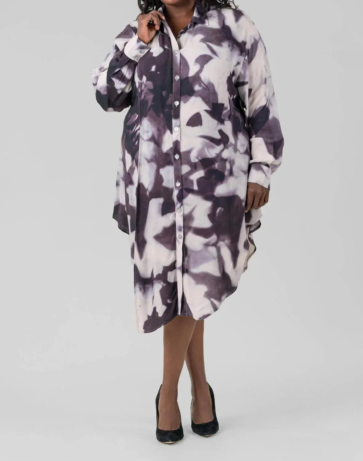 BITTE KAI RAND - Water Mirror Button Front Midi Dress - Plus - Rack Hunt