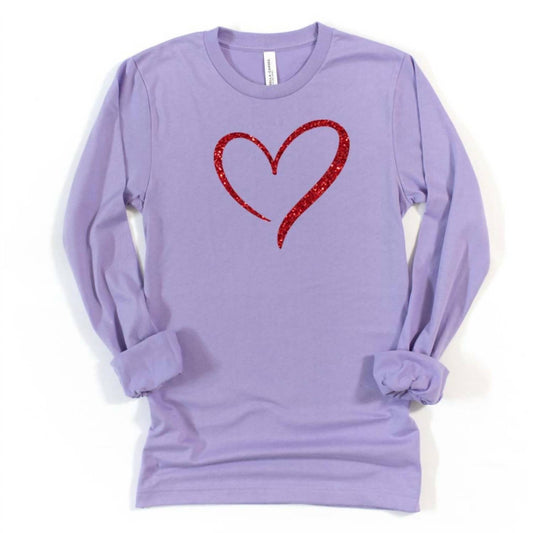Women's Heart Glitter Tee Shirt