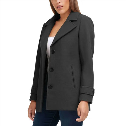 Women's 3 Button Closure Peacoat