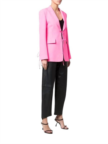 Peak-lapels Lace-up Blazer