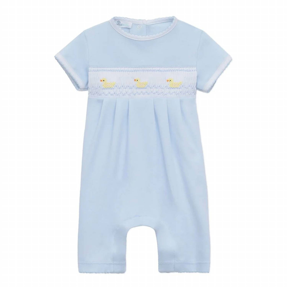 Girl's Little Ducklings Smocked Short Playsuit