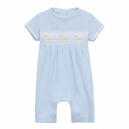Girl's Little Ducklings Smocked Short Playsuit