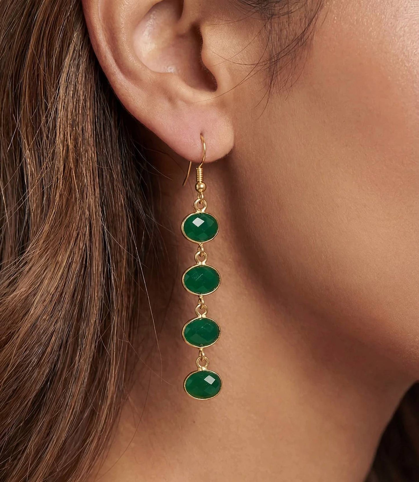 Women's Four Drop Gemstone Earrings