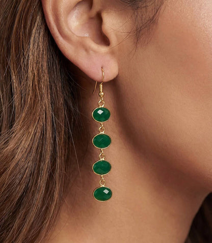 Women's Four Drop Gemstone Earrings