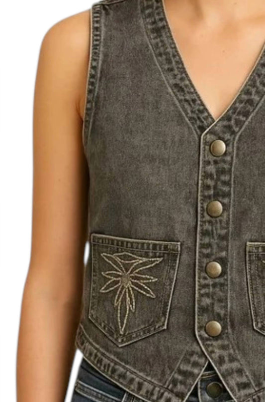 Washed Denim Vest