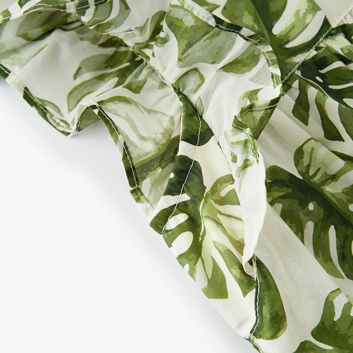 Girl's Island Leaf Butterfly Ruffle Dress