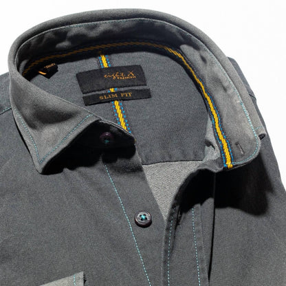 Denim Stretch Button Down Shirt