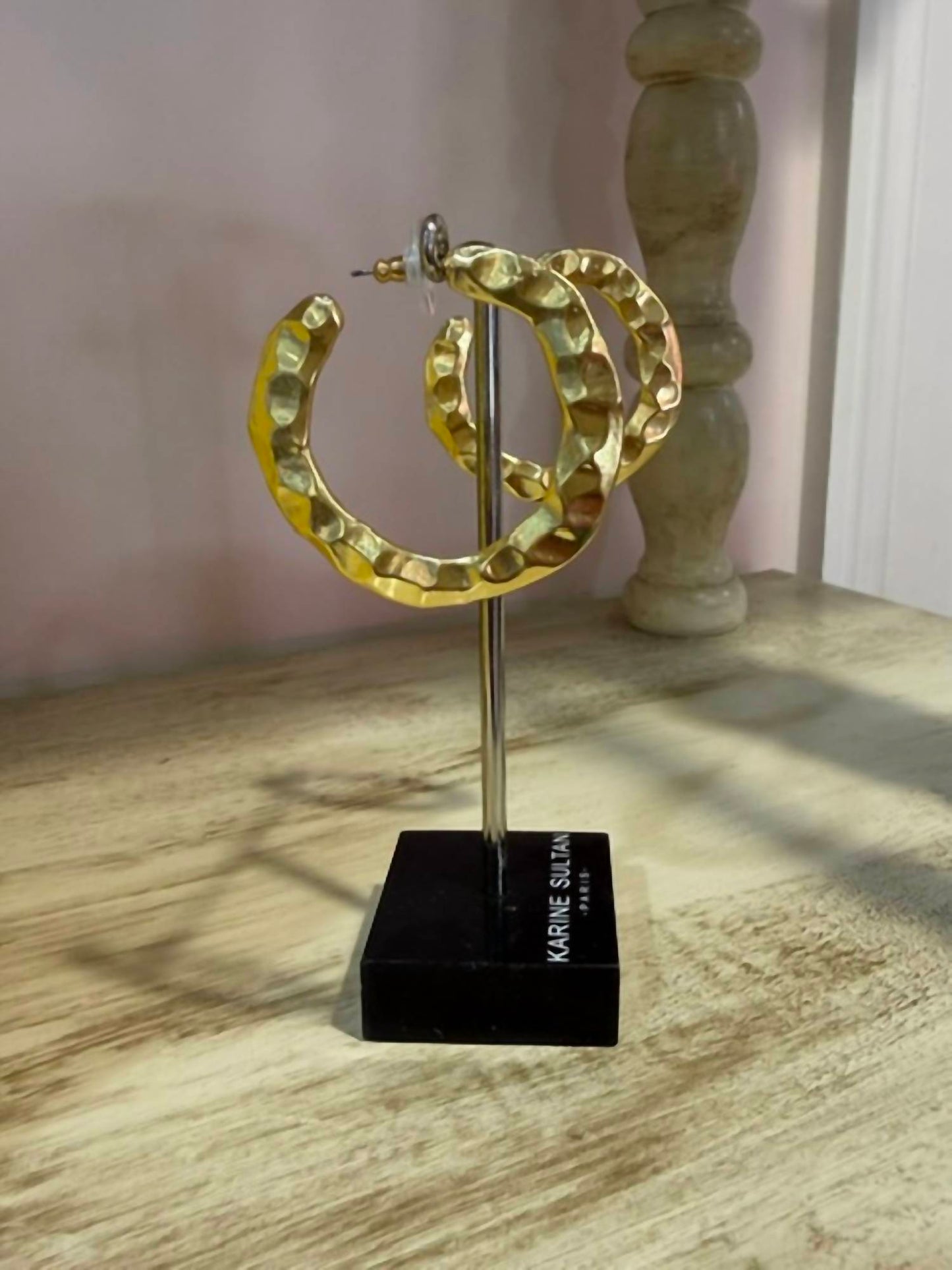 Women's Hammered Hoop Earrings