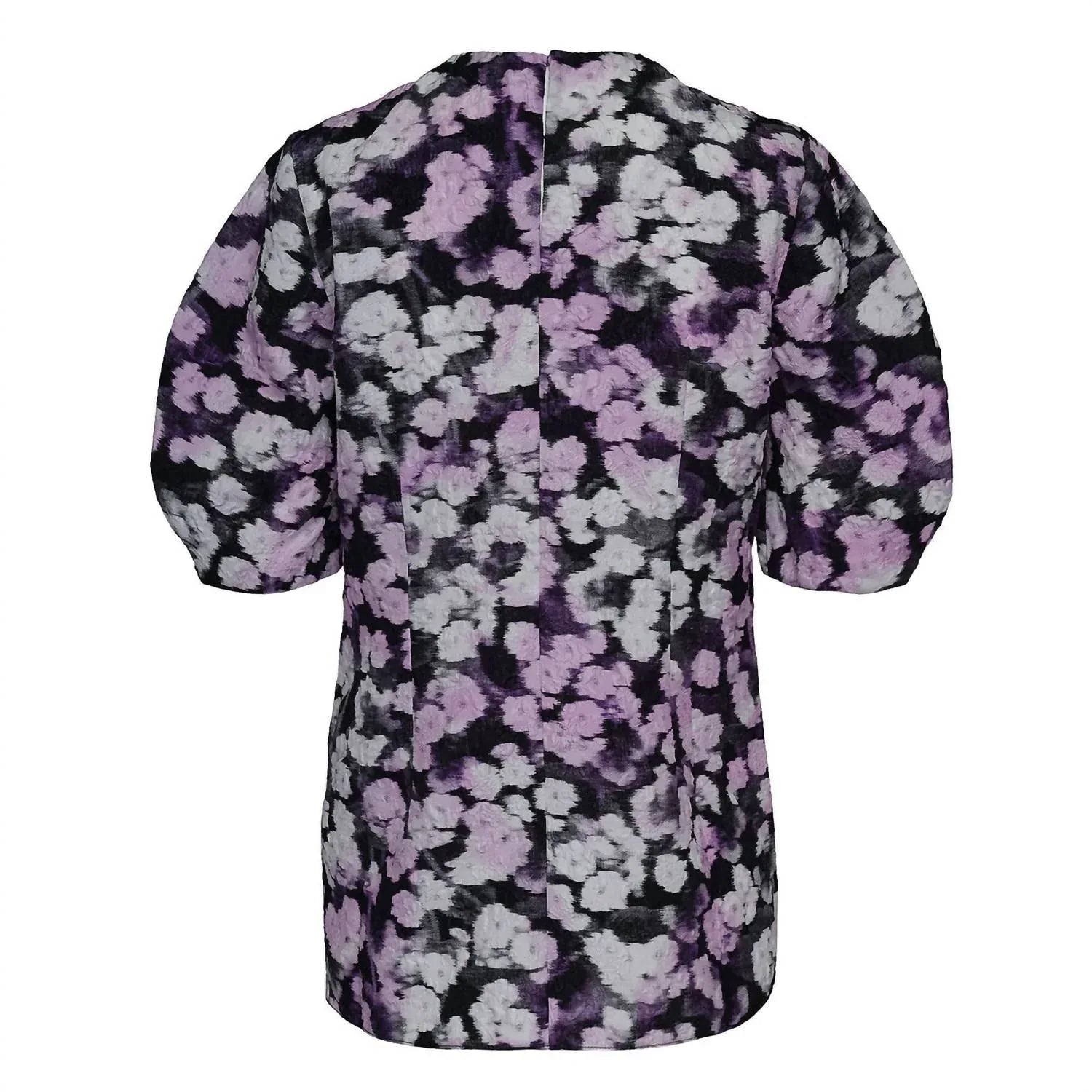 ERDEM - Women's Short Sleeve Matelassse Floral Top - Rack Hunt