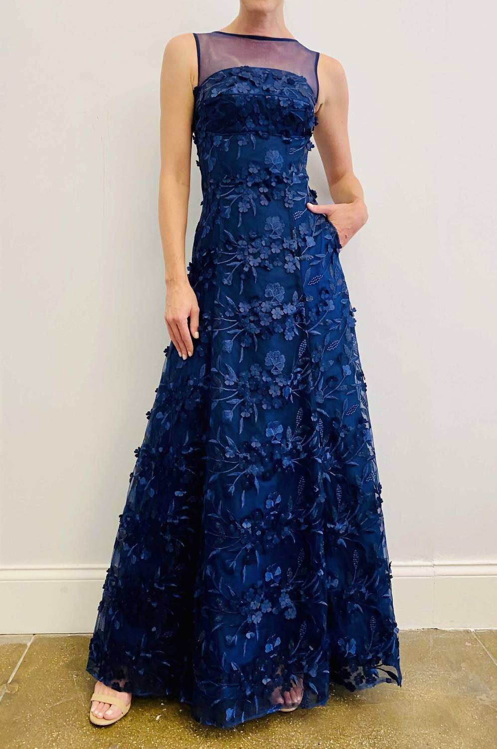 Hynes Park - Floral Applique Full Length Gown - Rack Hunt