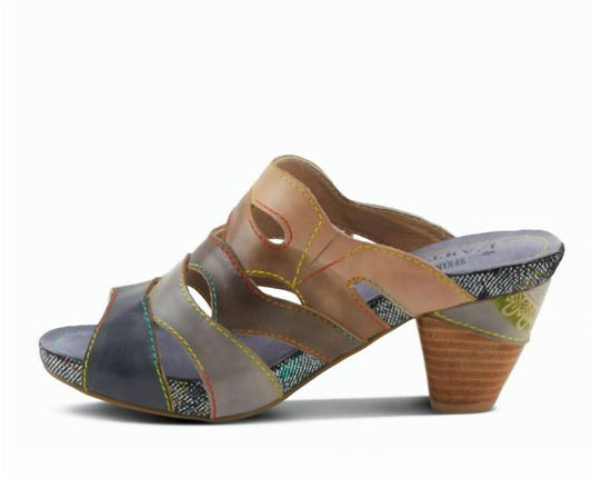 Women's Pita Leather Stacked Heel Sandal